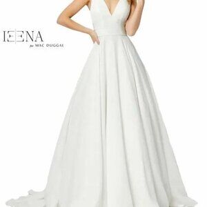 NWOT Ieena for Mac Duggal white gown